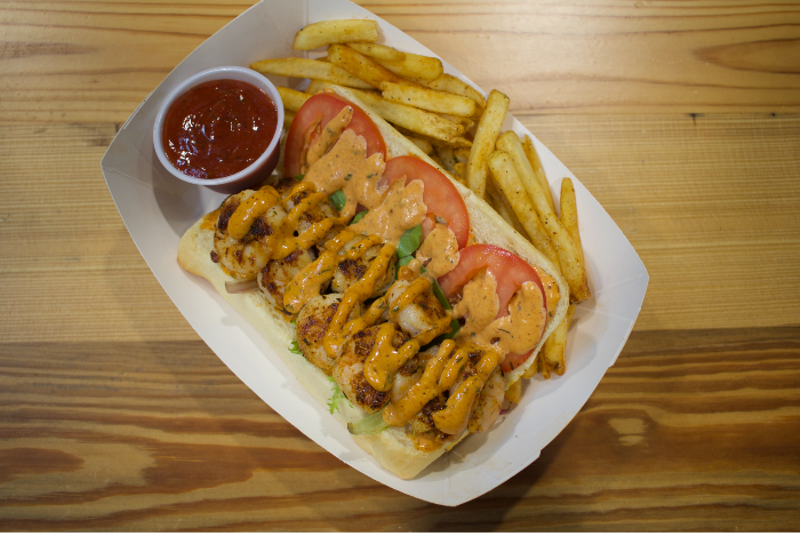 4 Hens offers a variety of Po'Boy sandwiches, including the blackened shrimp version. - CHERYL BAEHR