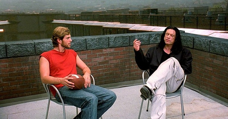 Greg Sestero, left, and Tommy Wiseau on the set of the 2003 film The Room. - COURTESY PHOTO