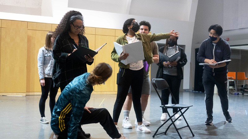 The Big Machine (FKA The Butterfly Room) cast in rehearsal. - Courtesy COCA