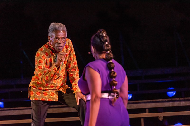 André De Shields (Lear) and Rayme Cornell (Goneril) in the 2021 St. Louis Shakespeare Festival's production of King Lear. - COURTESY OF SHAKESPEARE FESTIVAL