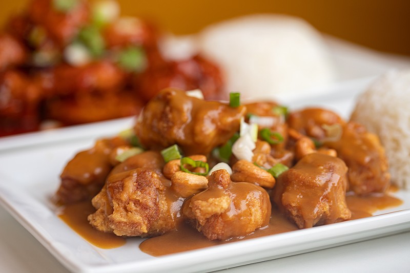 Springfield cashew chicken is a Missouri-original comprised of deep-fried chicken thinly coated in gravy and cashews. - MABEL SUEN