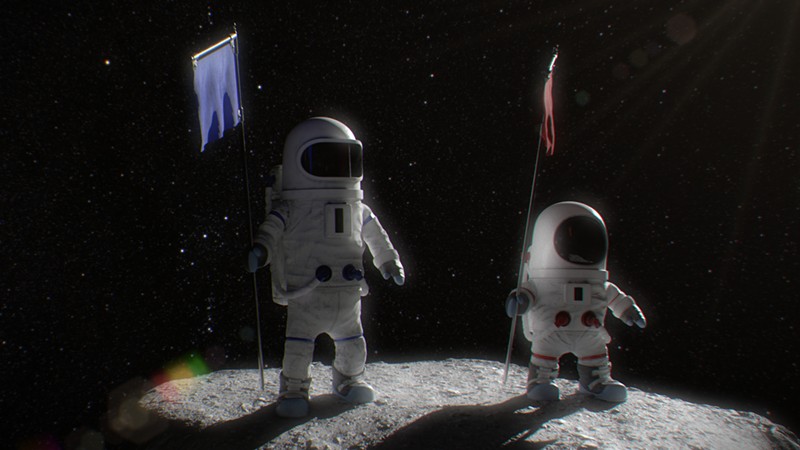 In the animated short Space Race, two astronauts try to claim the moon. It will play at 6 p.m. on Friday, July 22. - Courtesy Cinema St. Louis