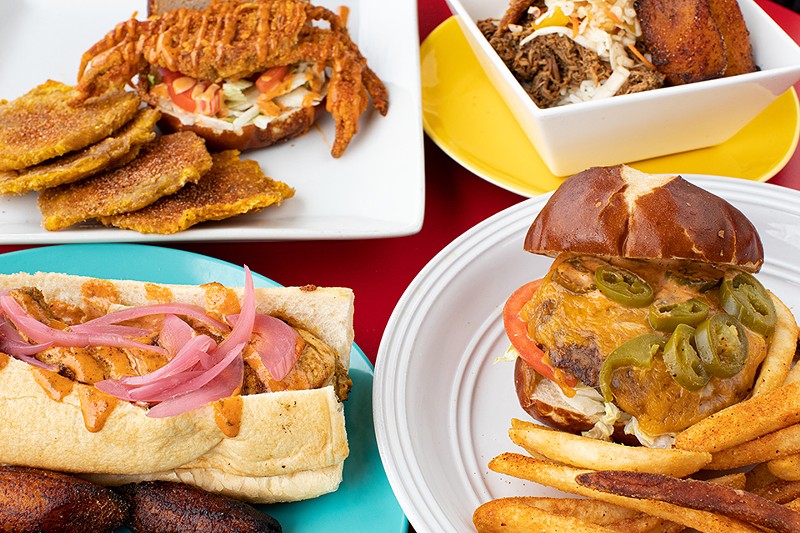 The Crooked Boot’s offerings include (clockwise from bottom left) the Monroe Clucker, Savage Crabmich, Ayiti Bòl and Voodoo Burger. - Mabel Suen