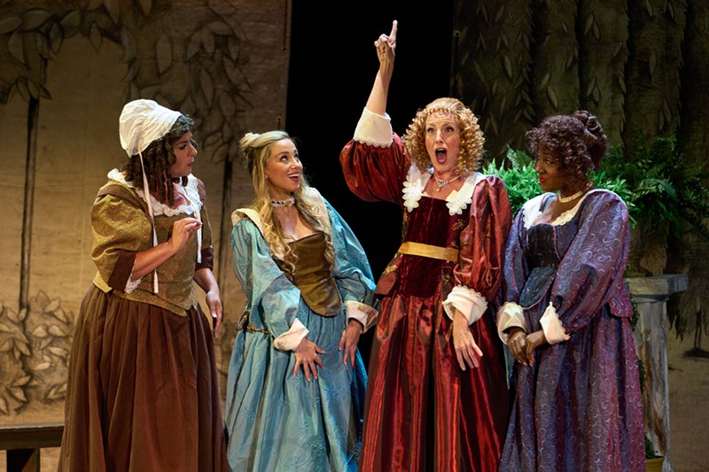 Janara Kellerman (middle right) plays Quickly and Brooklyn Snow (middle left) plays Nannet in Falstaff. - Dan Donovan