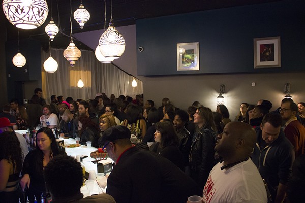 Supporters of Tishaura Jones watch the election results coming in. - PHOTO BY DANNY WICENTOWSKI