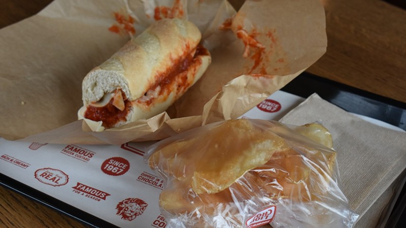 The new plant-based meatball sub at Lion's Choice.