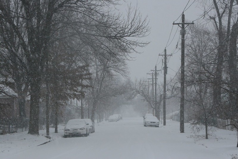 Snowy St. Louis streets