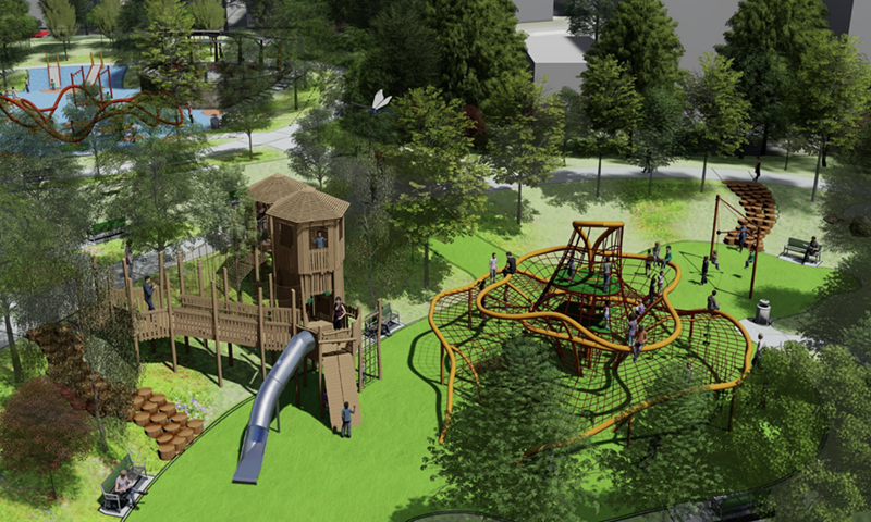 The new Brenwood Park will have a playground and net-climber. - VIA CITY OF BRENTWOOD