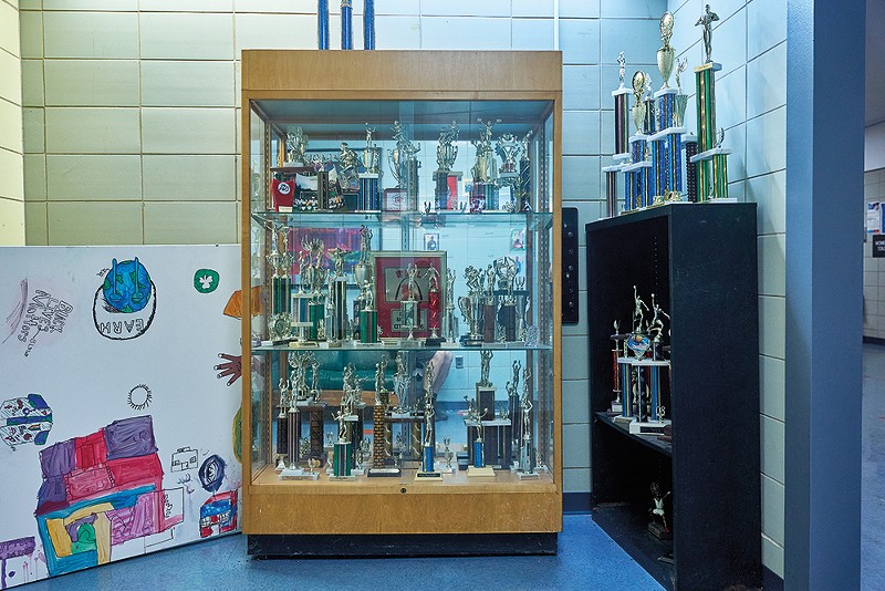 One of the multiple trophy cases at the Wohl Community Center. - THEO WELLING