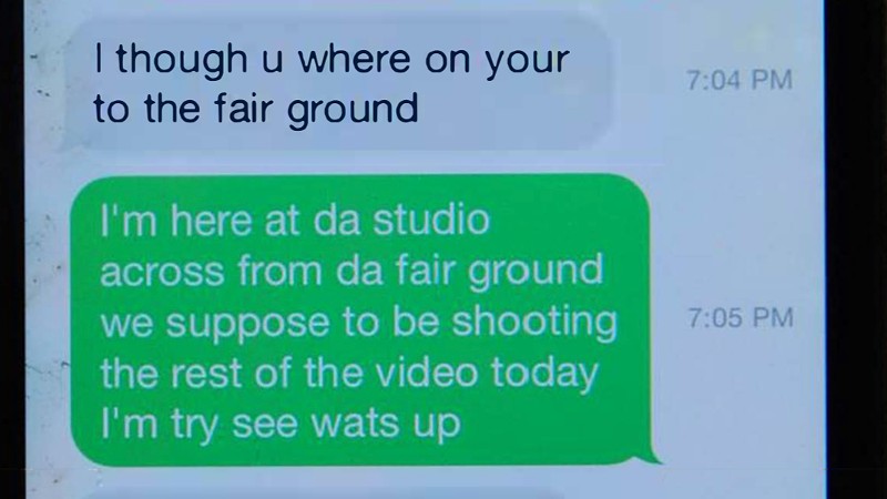 Text messages between Andre Montgomery and Terica Ellis entered into evidence.