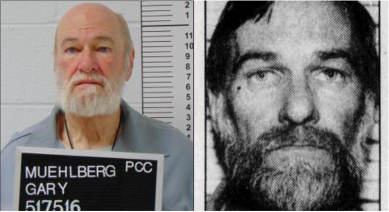 Gary Muehlberg, revealed to be the so-called Package Killer, in March 2020 and in 1993. - Missouri Department of Corrections, Police Booking Photo