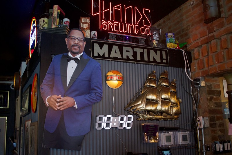 Martin Lawrence keeps watch over the bar.