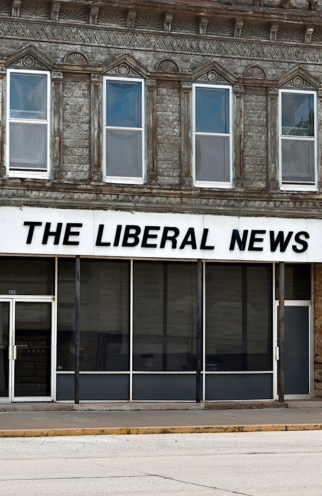 The Liberal News building in Liberal, Missouri.