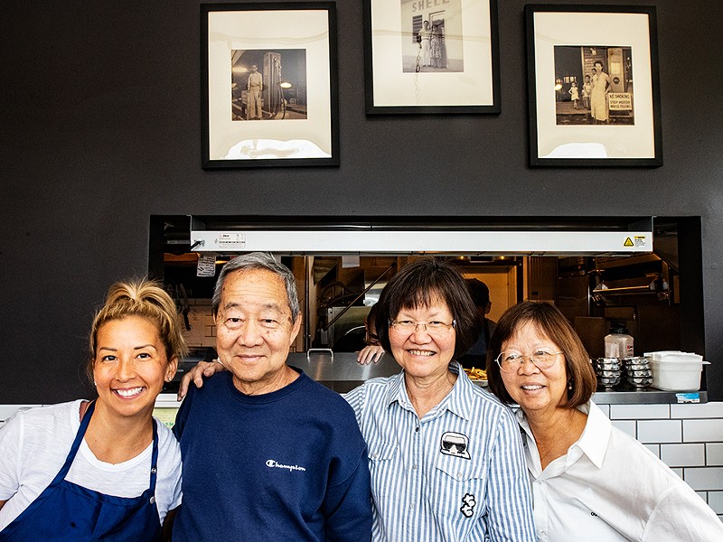 Chef-owner Natasha Kwan (far left) is pictured with her family.
