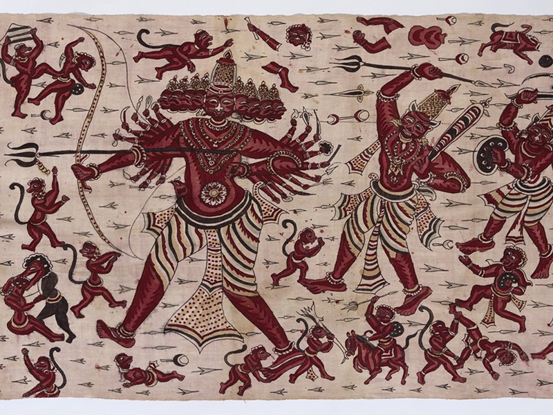 “Ceremonial Textile with Battle Scene from the Indian Epic Poem the Ramayana” will be on display as part of the Saint Louis Art Museum's exhibition Global Threads: The Art and Fashion of Indian Chintz. - Brian Boyle