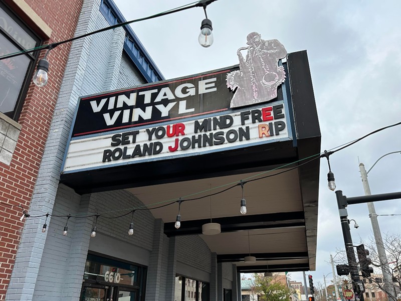 The marquee of Vintage Vinyl after Johnson's passing. - Mat Wilson