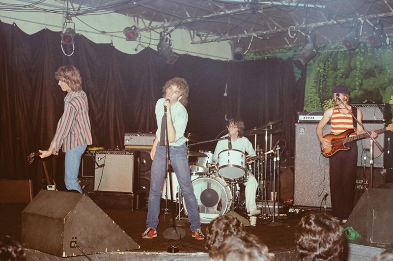 Joe Haynes, Michael Stipe, Jim Warchol, and Buddy Weber of Stipe’s pre-REM band Bad Habits, November 13, 1978.