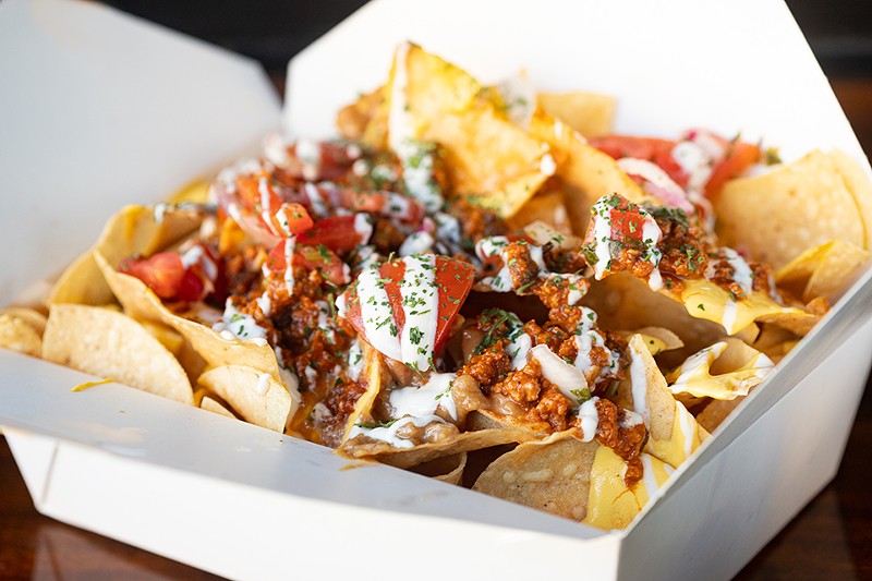 Loaded Notchos, made with seasoned chips, house crumbles, vegan cheese, refried beans, pico de gallo, sour cream and charred jalapenos, is a standout dish.