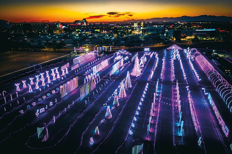 Cosmic Sleighride offers a Tron inspired holiday lights show.