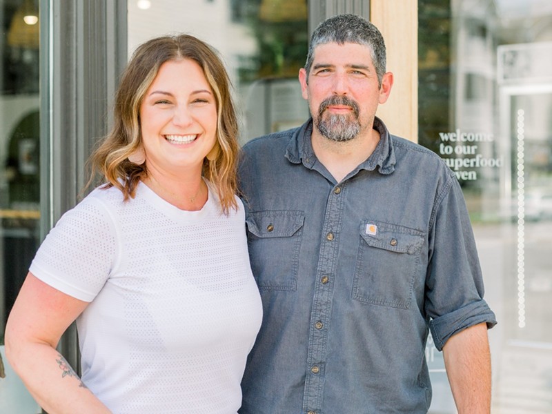 Jen and John Maness, owners of Hello Juice.  - Photograph of Pattengale