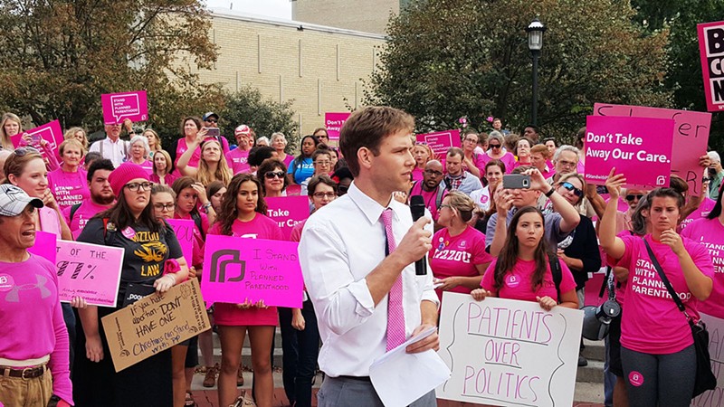 Former State Representative Stephen Webber speaks at a Planned Parenthood rally in Columbia. - Courtesy Stephen Webber