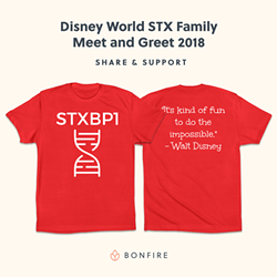 The Joneses are selling t-shirts for a limited time to raise money for the STXBP1 Meet and Greet at Disney World. - Photo courtesy of Bonfire / Kyle Jones.