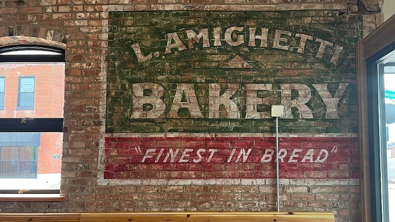 A throwback to Amighetti's origins as a bakery opened in 1916.