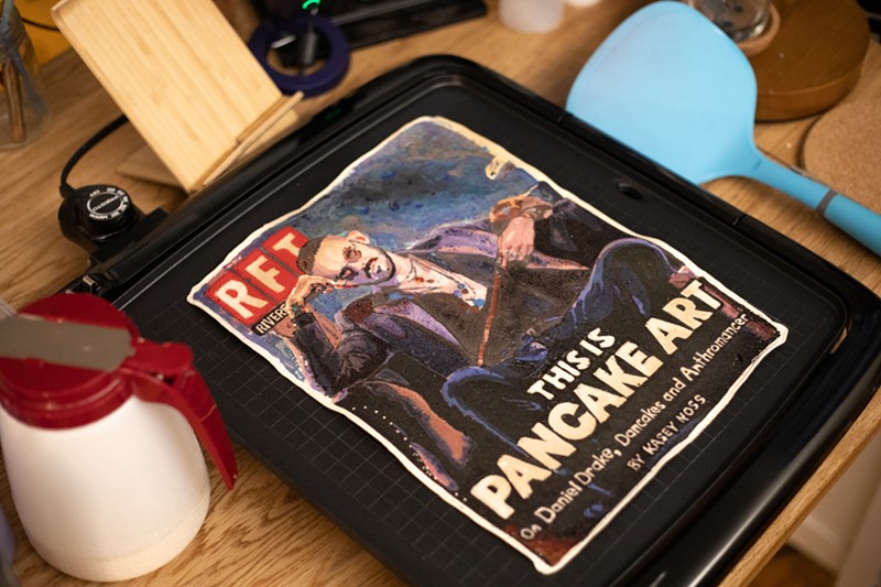 Daniel Drake the pancake artist and co-founder of Dancakes created this week's RFT cover.