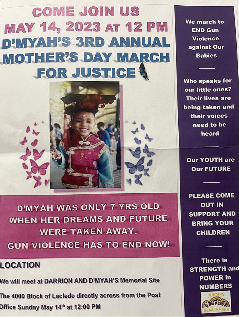 Photo of flier for Mother's Day March for Justice May 14