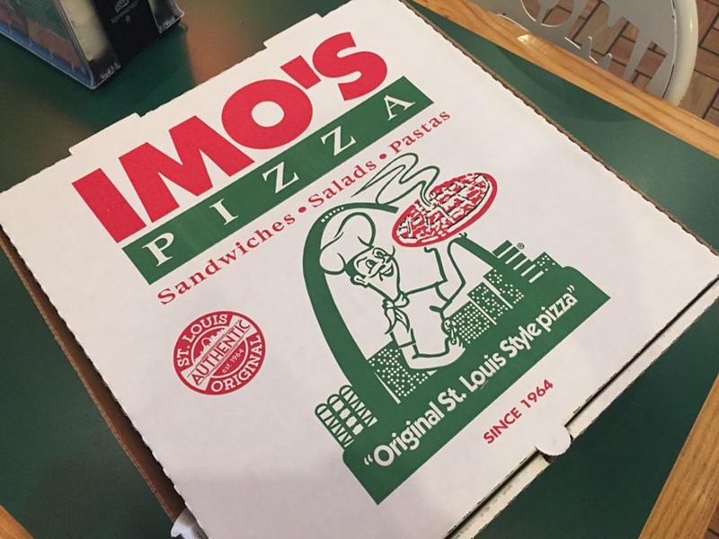 Imo's pizza box.