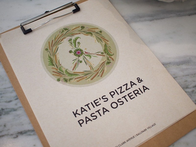 Katie's Pizza & Pasta menu.