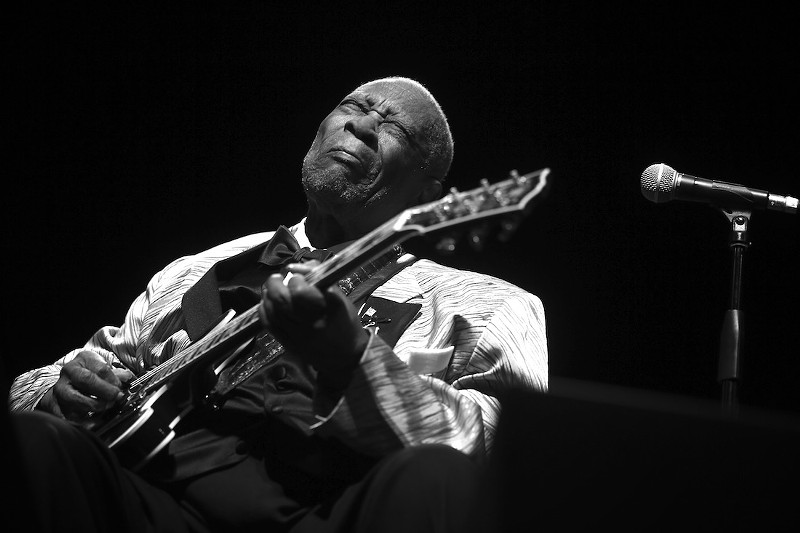 St. Louis-based photographer Nate Burrell's image of BB King is one of many featured in a pop-up gallery on the Loop this weekend. - NATE BURRELL