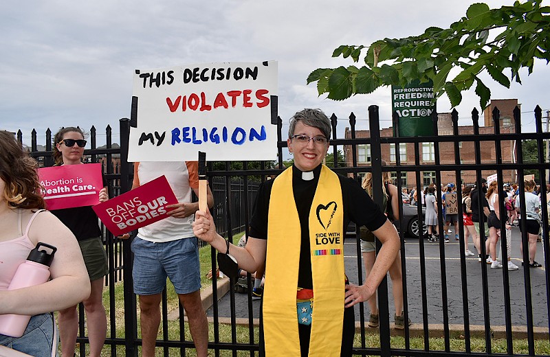 Scenes from a pro-abortion rally not long after the Supreme Court made the Dobbs decision.