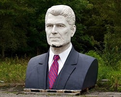 A bust of Ronald Regan in Branson, Missouri.