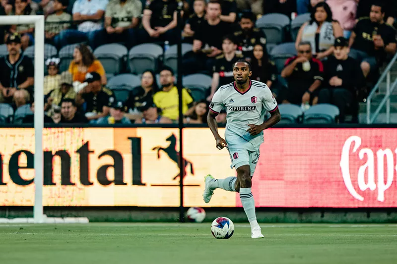 Jonathan Bell on the ball in his first start for St. Louis City SC.