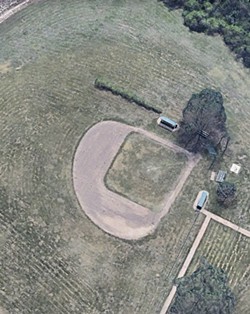 An aerial view of the field before the city's efforts in this past week. - VIA GOOGLE EARTH