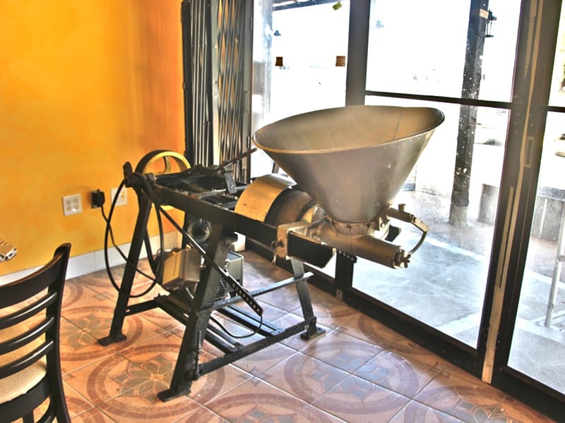 The molino or mill is where Henry and the staff will be grinding corn during the day for the retail operation.