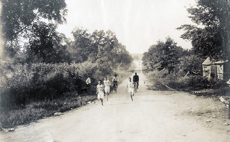 The marathon’s course was mostly dirt roads that stretched through what’s now west St. Louis County.