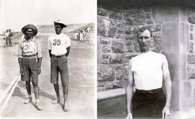 Jan Mashiani (left) and Len Taunyane (right) were the first Africans to participate in the modern Olympics. They came to St. Louis for an exhibit on the Boer War.