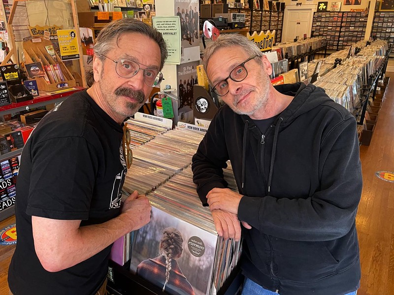 Marc Maron and Steve Scariano at Euclid Records over the weekend