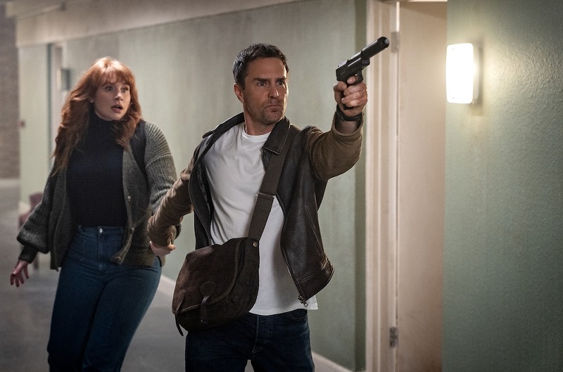 Elly Conway (Bryce Dallas Howard) and Aidan (Sam Rockwell) are on a mission. - PETER MOUNTAIN/UNIVERSAL PICTURES; APPLE ORIGINAL FILMS; AND MARV