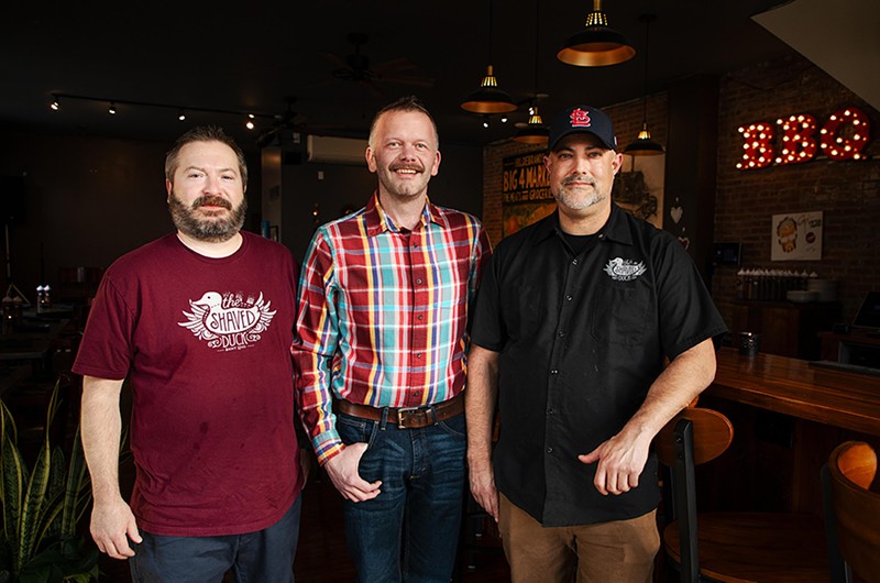 The new owners of the Shaved Duck: Adam Kaufman, left, Joshua Powlishta and James Heredia. - ZACHARY LINHARES