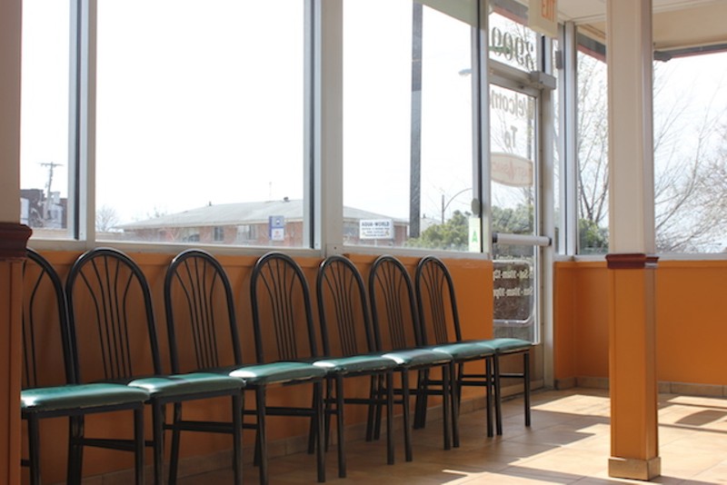 A row of chairs offers a spot to wait for your order. - PHOTO BY SARAH FENSKE