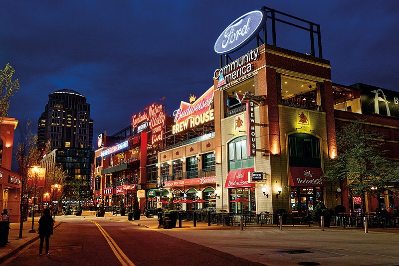 Busch Stadium and Ballpark Village now form an entertainment juggernaut in downtown St. Louis. Other blocks have suffered. - THEO WELLING