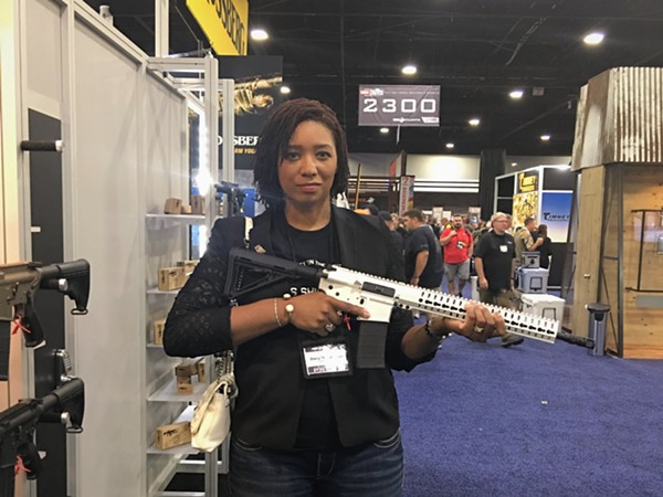 Former Post-Dispatch freelance columnist Stacy Washington, shown here at at the recent NRA convention in Atlanta. - Photo courtesy of Stacy Washington