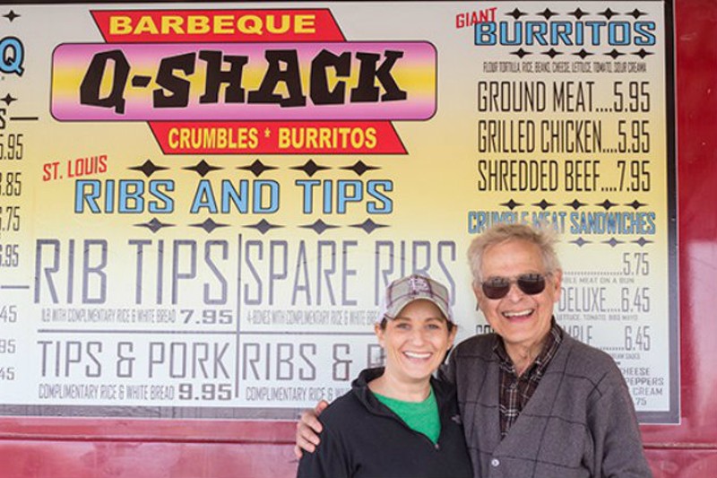 Larry Lampert, photographed a few years ago with his daughter Angie, was a fixture of the city's barbecue scene. - Mabel Suen