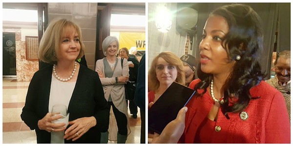 Lyda Krewson, left, bested Tishaura Jones by just 888 votes. - PHOTOS BY DANNY WICENTOWSKI