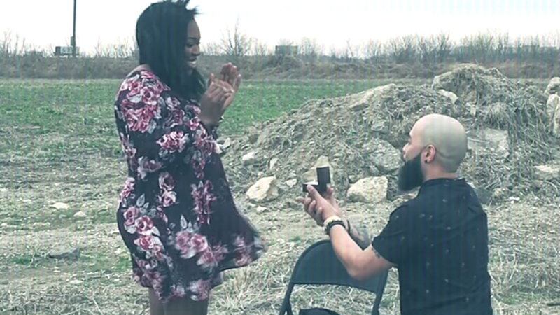 The end of the music video features a surprise proposal, but the song also stands well on its own. - Screenshot from the video below