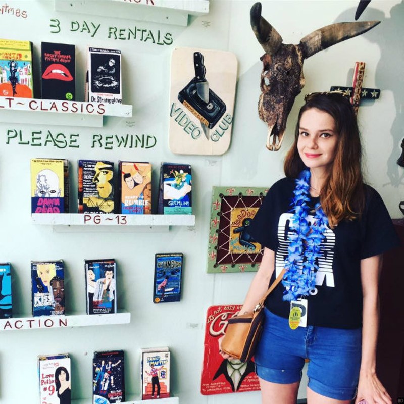 Artist Katie Winchester poses with her at the Scope Fair in Miami, Florida. - Photo courtesy of Katie Winchester.
