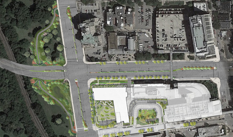 The new intersection of Kingshighway and Forest Park Parkway reopens today. - Image via Barnes-Jewish Hospital